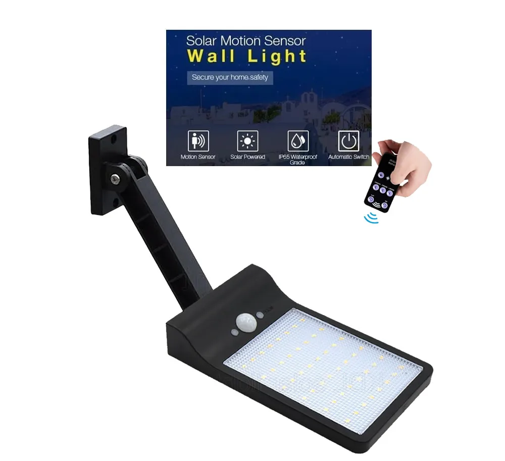 

remote control rotate bracket solar street light 48 LEDS Remote Control 500 LM Solar Lamp Human Body Induction Wall Light 3 Mode