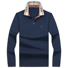 Горячая Распродажа, Мужская Британская мода, Мужская плотная Повседневная тонкая рубашка поло с длинным рукавом, мужские рубашки поло с отложным воротником