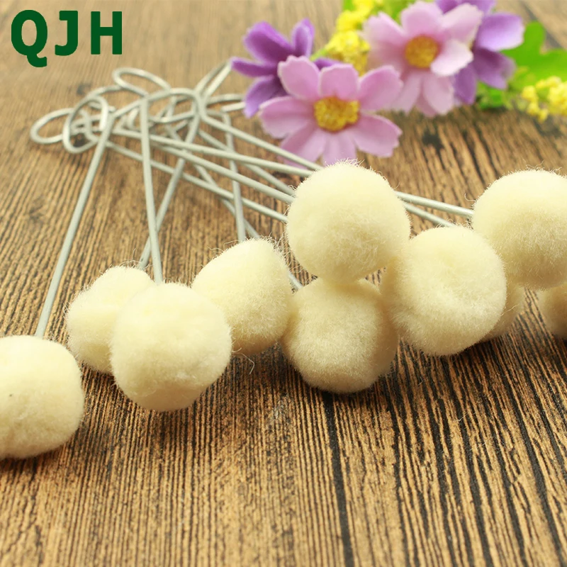 

10 Pcs high quality DIY Leather fabric auxiliary dyeing tools Wools Ball Brush Metal Handle Manually making a dyeing glue brush