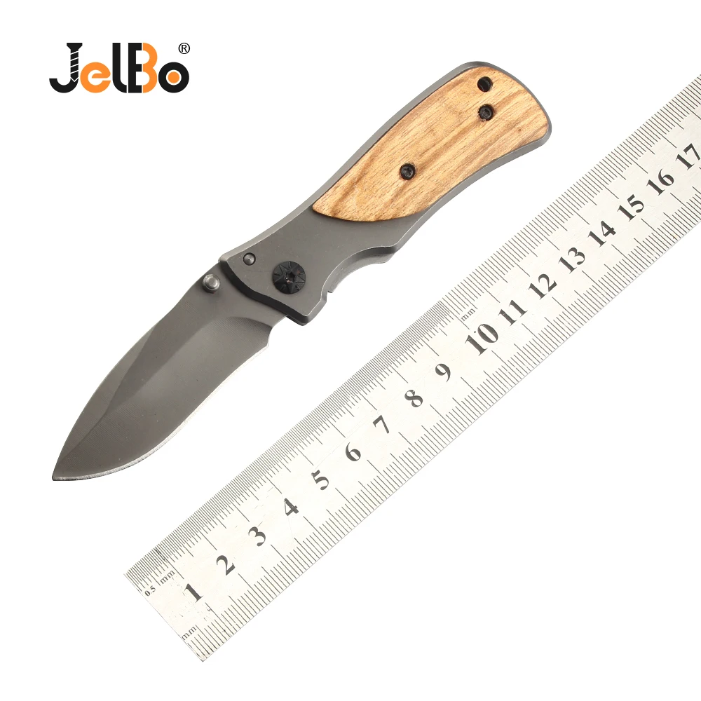 

JelBo 3cr13 Steel Dark Gray Portable Mini Folding Beech Handle Knife Sharp Blade Camping Hunting Survival Knife