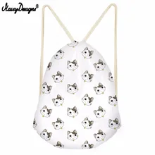 3D Cat Cartoon Pattern Print School Bags Bookbags For Boys Girls Drawstring Bag Teens Kids String
