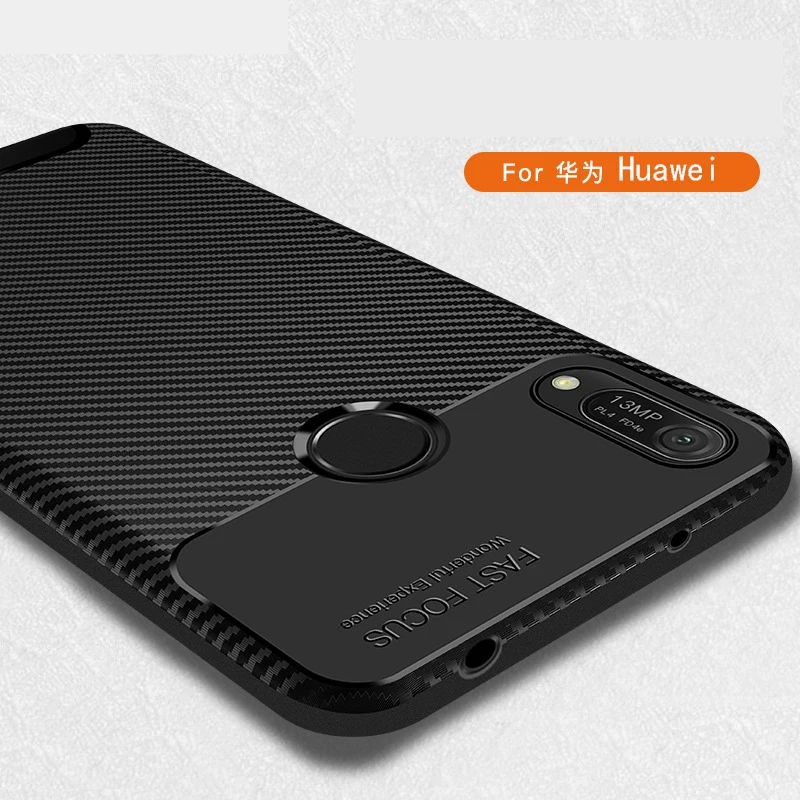 

10pcs Armor Shockproof Carbon Fiber Case For Huawei P20 Mate 20 10 Pro Lite Y9 Y6 Y7 Prime Pro 2019 2018 Soft TPU Rugged Cover