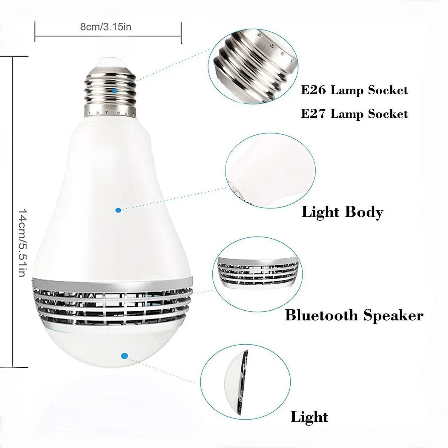 OOBEST E27/E27/E26 AC85-264V лампа умный светодиодный светильник с Bluetooth управлением RGB цветной музыкальный динамик с таймером 110 В/220 В/240 В