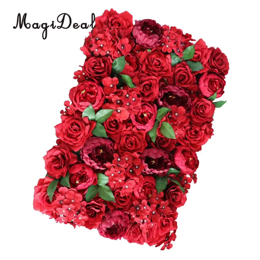 Artificial Rose Flower Wall Panels Wedding Anniversary Venue Flower Arrangement DIY Art Decor Photo Backdrops