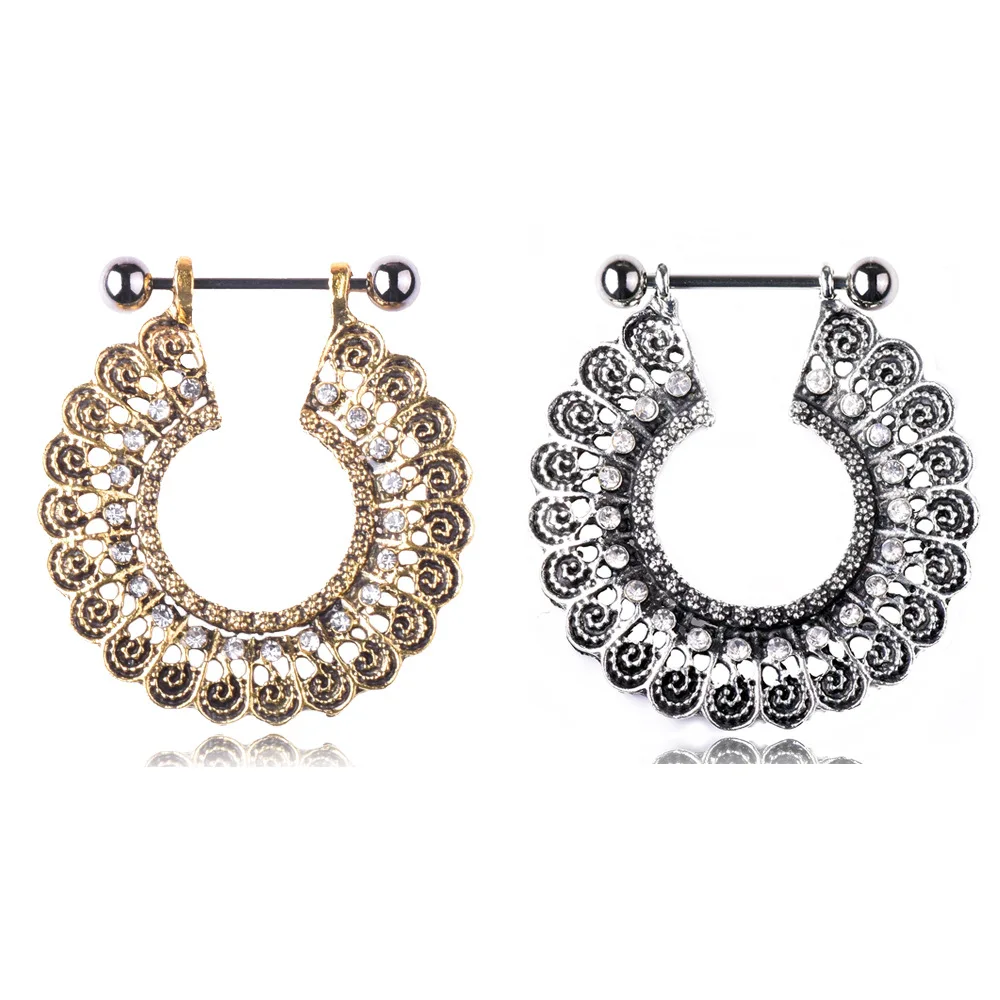 2pcs 2020 Retro Nipple Piercing Sexy Bar Rings Jewelry Creative Vintage