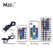 Светодиодный контроллер USB 5 в мини 3 17 44 24 ключ IR RF RGB удаленный беспроводной контроллер Инфракрасный для 5050 3528 RGB светодиодный светильник