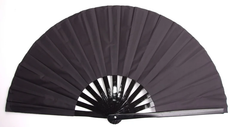 

Black Taiji Kung Fu Fan pure plastic Taiji Fan Tai Chi fan double side fan