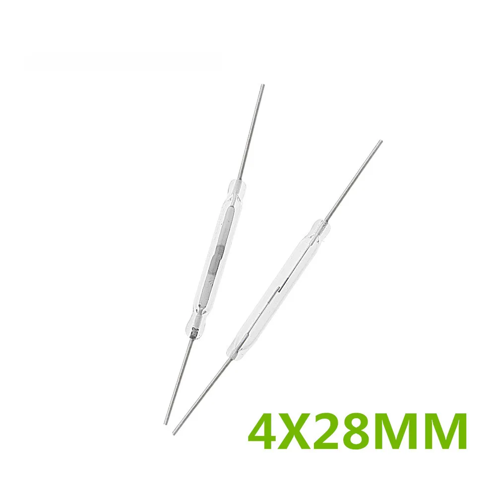 

50PCS/LOT Reed Switch 4X28MM White Color N/O Low Voltage Current