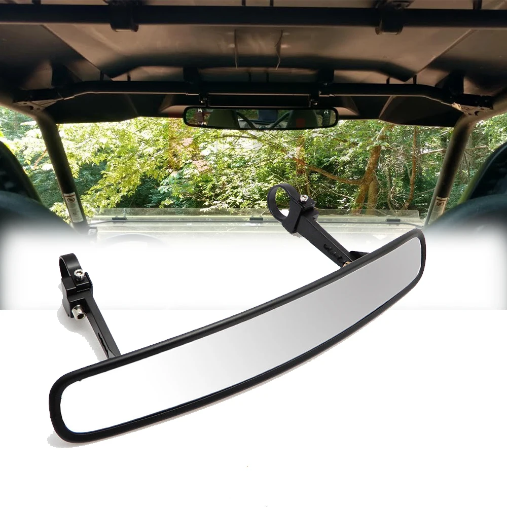 

KEMiMOTO 1.5" Clamp rear view mirror center mirror 17" Panoramic Mirror Clamp for Yamaha Rhino YXZ 1000 Sandrail Jeep UTV buggy