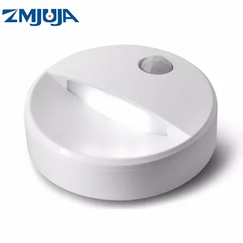 

Hot Sale LED Night Light PIR Motion Sensor Round LED Cabinet Light Energy Saving Wall Lamp Lighting By USB Rechargeable