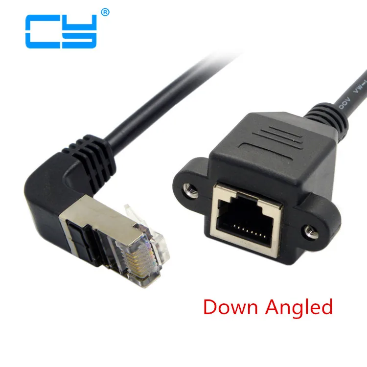 Вниз 90 Угловой RJ45 Cat5e 8P8C FTP STP UTP Cat5 Панельное крепление типа Папа-мама сетевой