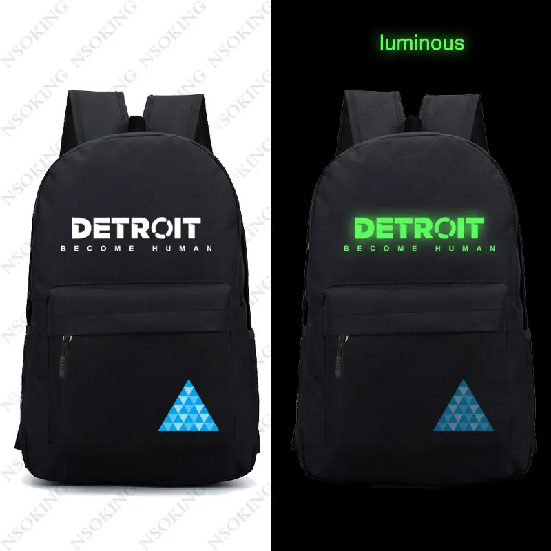 Детройт: стать человеком рюкзак для мужчин и женщин Connor школьные дорожные сумки Милая Черная сумка на плечо - Цвет: 024
