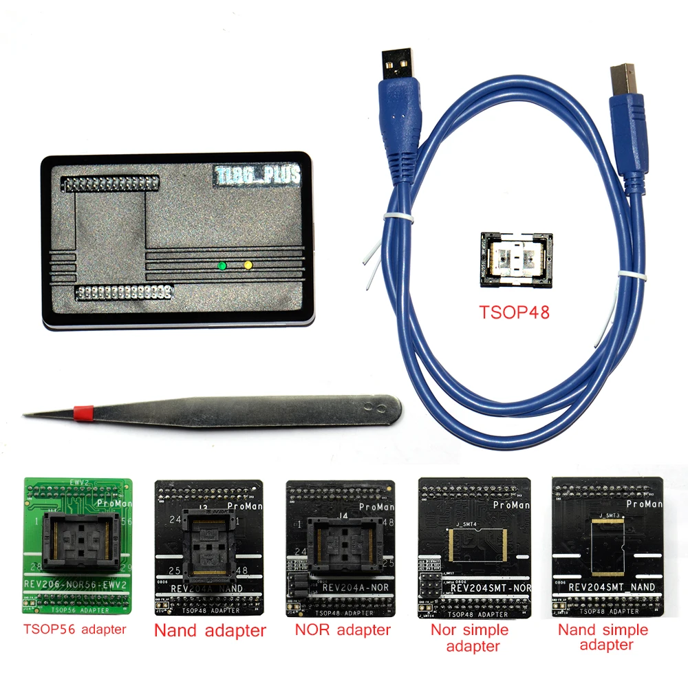 Проман Профессиональный ни NAND Программист ремонт инструмента копия NAND Flash восстановление данных+ TSOP48 и 56 TSOP56 адаптер