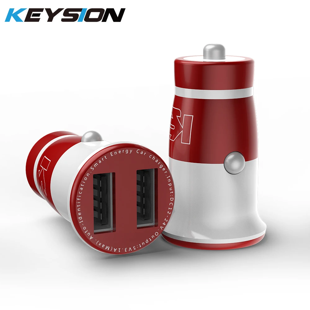 KEYSION Mini 3.1A USB Автомобильное зарядное устройство двойной мобильный телефон быстрое зарядное устройство планшет автомобильное зарядное устройство для iPhone X 8 7 6 для samsung для Xiaomi