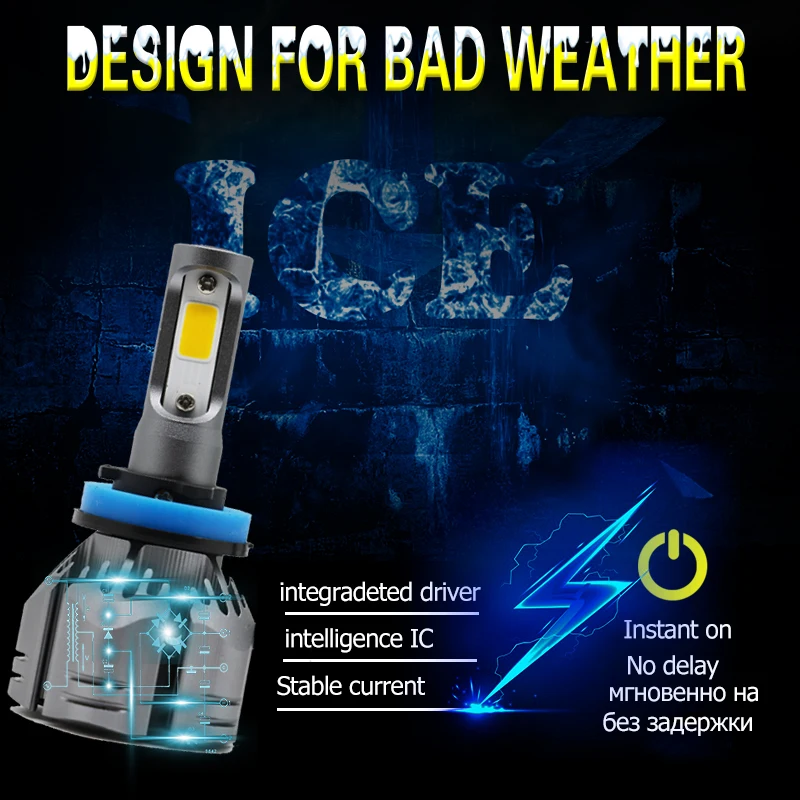 Lâmpada para Farol Automática de Farol de Milha Yamyff Automotivo H11 3000k 6000k 8000k 9000lm h1 h3 9005 Lâmpada 9006 H27 4300k 12v Led h4 h7 4 h3, 9005 lâmpada automática de farol de milha, 9006 h27 4300k, 12v