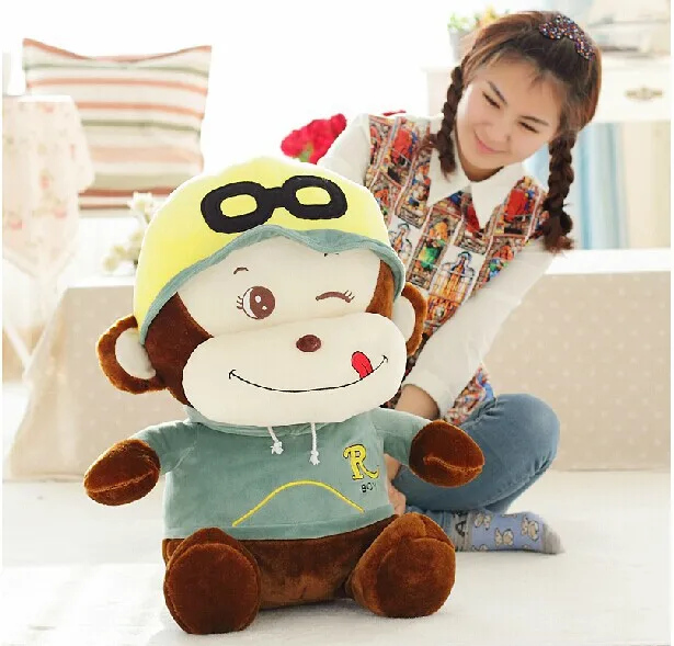 

lovely plush happy monkey toy The glad eye monkey doll happy monkey toy gift doll about 60cm geen