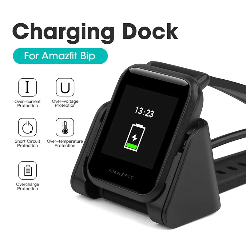 

For Amazfit Bip Chargers Replacement Portable Station Smart Watch Charging Dock for Huami Midong lite With 1m USB Cord A1608