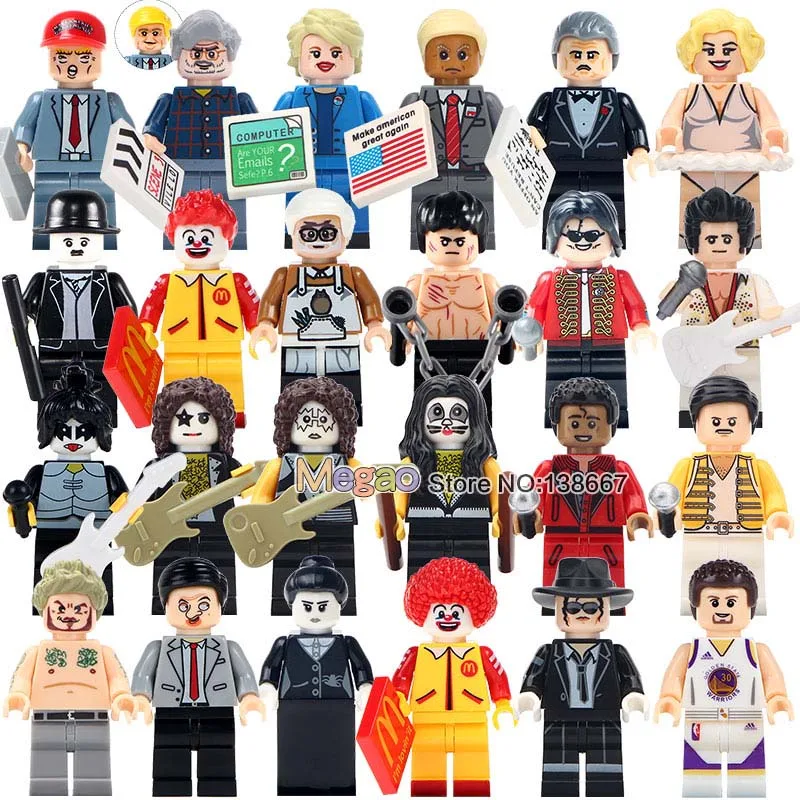 

Single Sale Hilary Clinton Marilyn Monroe Celebrity Stars Famous People Stan Lee Figures Building Blocks Children Toys