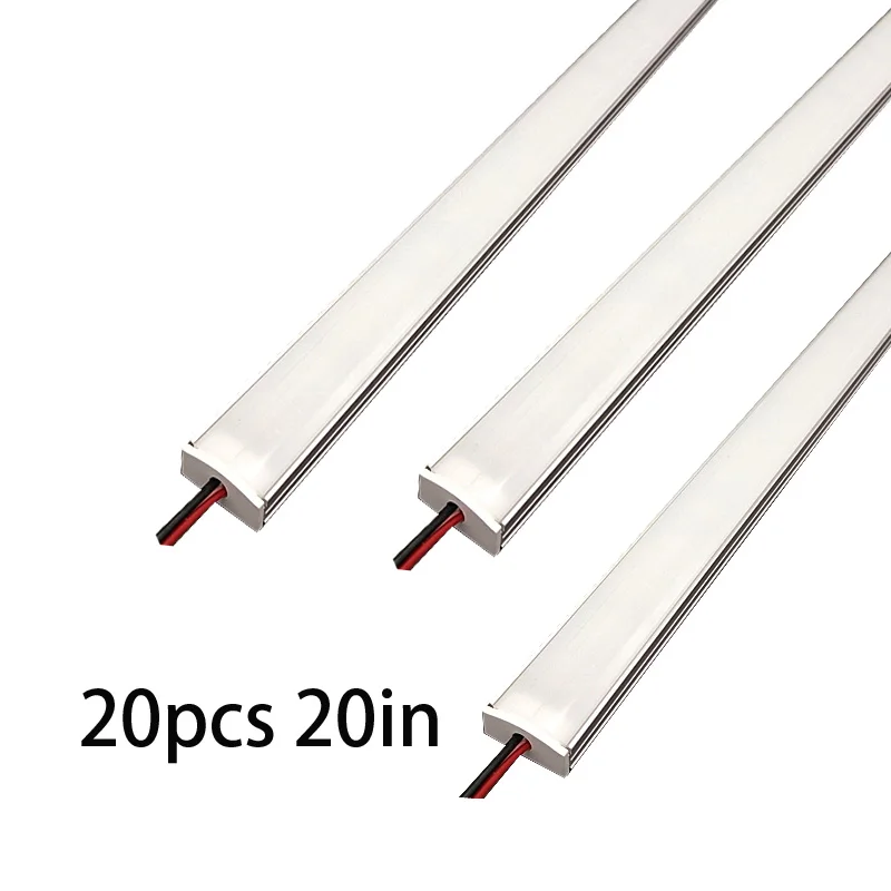 20pcs 0.5m DC12/24V 5730 SMD LED Hard Rigid Strip Bar Light 5630 U Aluminium shell Decoration Home Kitchen Truck Car Showcase