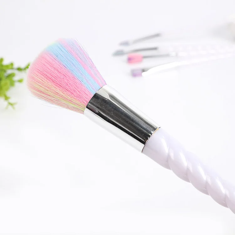 10 PCS Colorful Spiral Makeup Brush Unicorn Makeup Brush Swirls Makeup ...