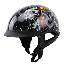 Половина шлем Мотокросс с внутренней солнцезащитных очков Популярные Harley Стиль мотоцикл велосипед чоппер Ретро шлем DOT