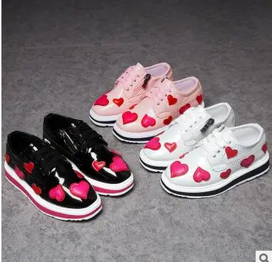 

2019 spring and autumn new children's shoes girl love loose cake bottom side zipper casual shoes