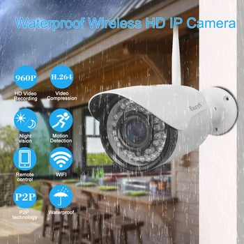 

EasyN HD 960P 1.3MP Wireless Wifi IP Camera CCTV Surveillance Security Camera Weatherproof Infrared Night View Bullet Camera