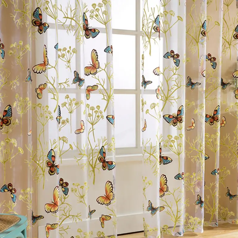 

2018 Curtains Tulle Window Curtain for Living Room Bedroom Kitchen Curtains Printed Sheer Voile Curtains