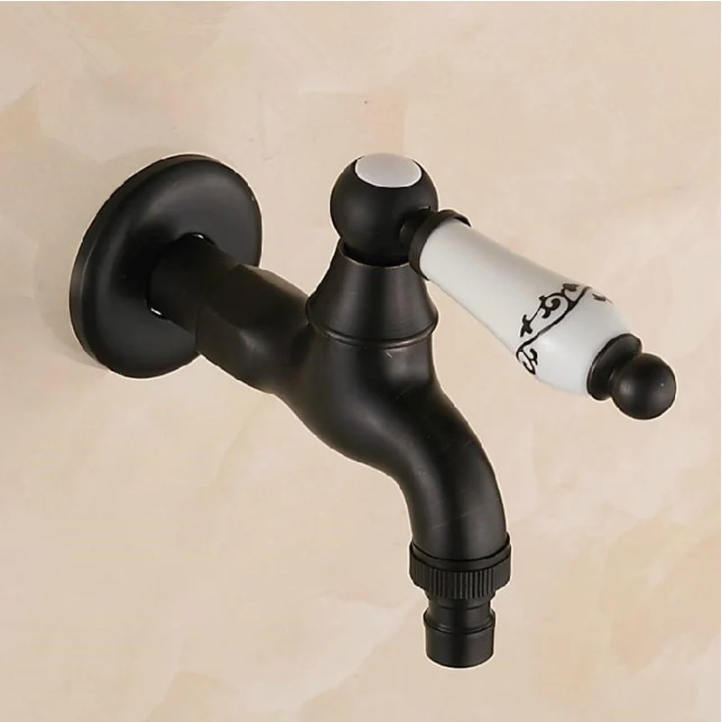 Aliexpress.com : Buy Retro Black Wall Mounted Bibcock Antique Decorative Ceramic Outdoor Garden ...
