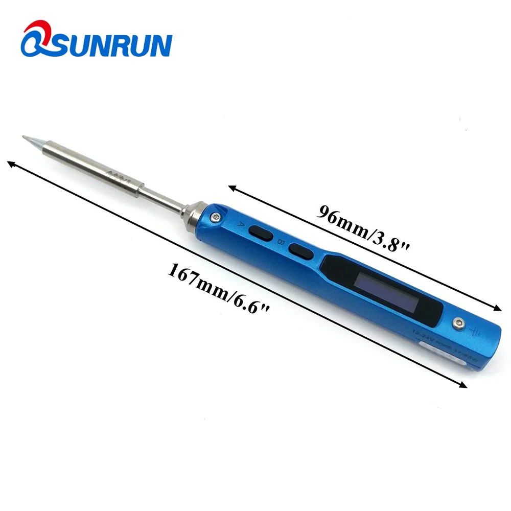 

QSUNRUN New Mini TS100 Soldering Iron With BC2 Tip Intelligent programmable Electric DC Soldering Iron 12V-24V, 17W -65W