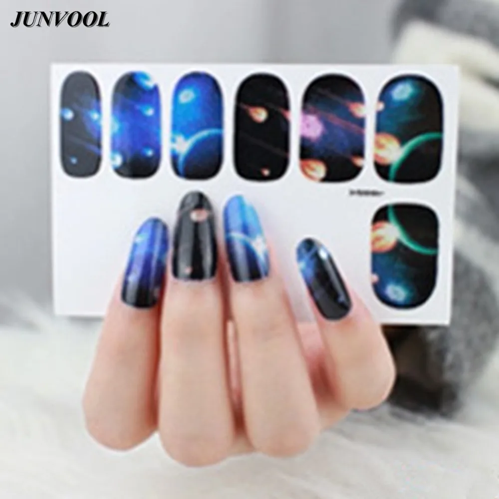 Galaxy Nail art Transfer Folien Aufkleber Schönheit Glitter Maniküre Meteor Dusche Nagel Aufkleber Adhesive Polnischen Wrap Nagel Tipps Decor in Galaxy Nail