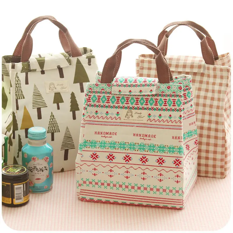 

2019 Women Bag Printing Handbag Bottle Gadgets Cosmetic Organizer Girls Shoe Bag Lunch Box Bag Thermal Insulation Bag