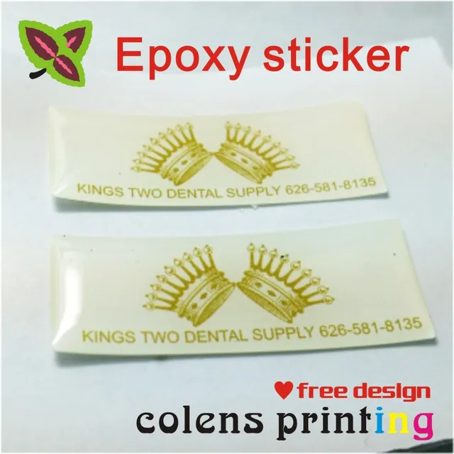 Custom Epoxy sticker label printing/custom 3D Crystal clear transparent