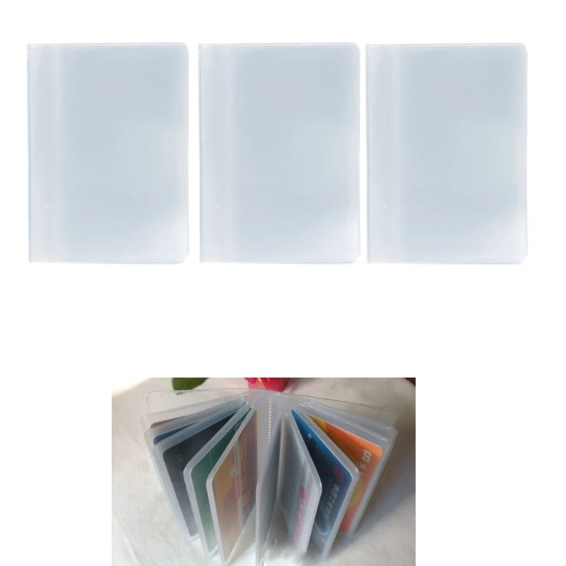 

Fashion Plastic PVC Clear Pouch ID Credit Card Holder Organizer Keeper Pocket Name Business Card Bags Solid 10 Slots