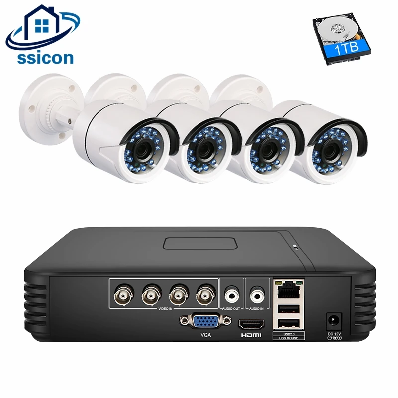 

4CH AHD 5 IN 1 Security DVR CCTV System 2.0MP Weatherproof Outdoor Camera 4Channel 1080P AHD Surveillance Kit