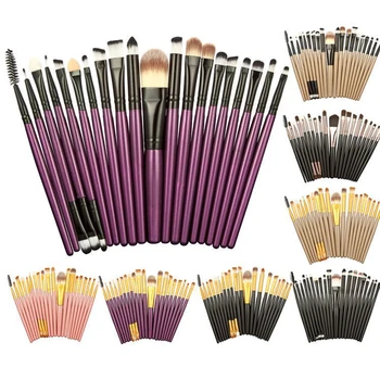 

Nylon Hair Eyeshadow 20PCS Soft Makeup Brush Kit Professional Aluminum Metal Handle Foundation Powder Basic Cosmetic Brushes Set