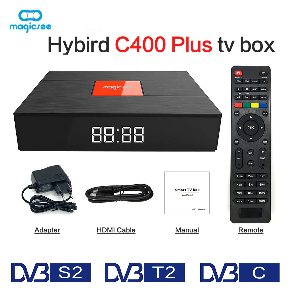 

Magicsee C400 Plus Android 7.1 .2 3G RAM 32G ROM Set Top Boxes DVB-S2 DVB-T2 DVB-C Smart TV Box Wifi Dual 2.4/5.0G Media Player