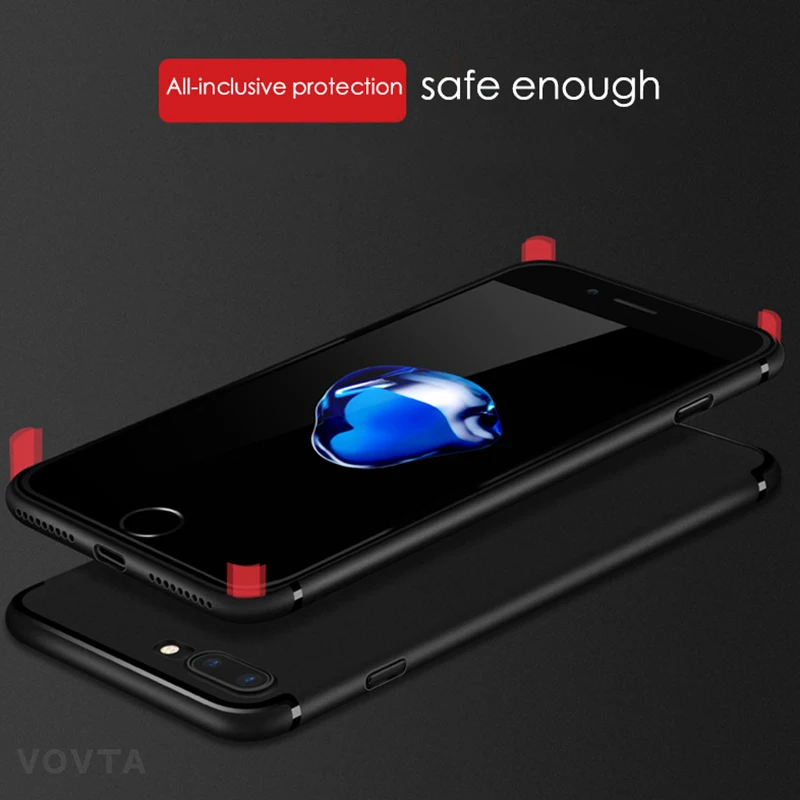 VOVTA Luxury Brand Silicone TPU Case for iPhone 7 Cases 7 plus 8 Soft Silicon iPhone 8 Case 8 Plus Candy Full Cover Phone Cases 5