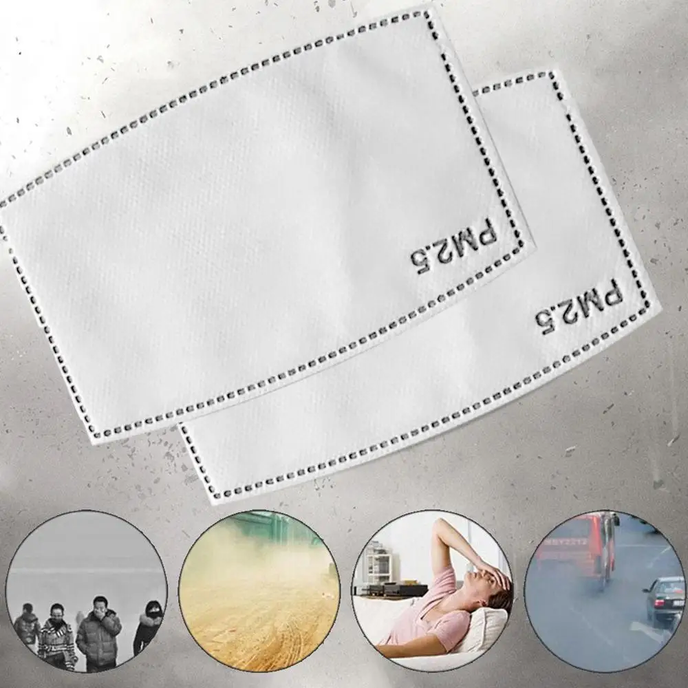 

20 pcs 5 layers masks replaceable filters Anti activated carbon filter efficient PM2.5 N95 fog mist Mouth-muffle dustproof U3