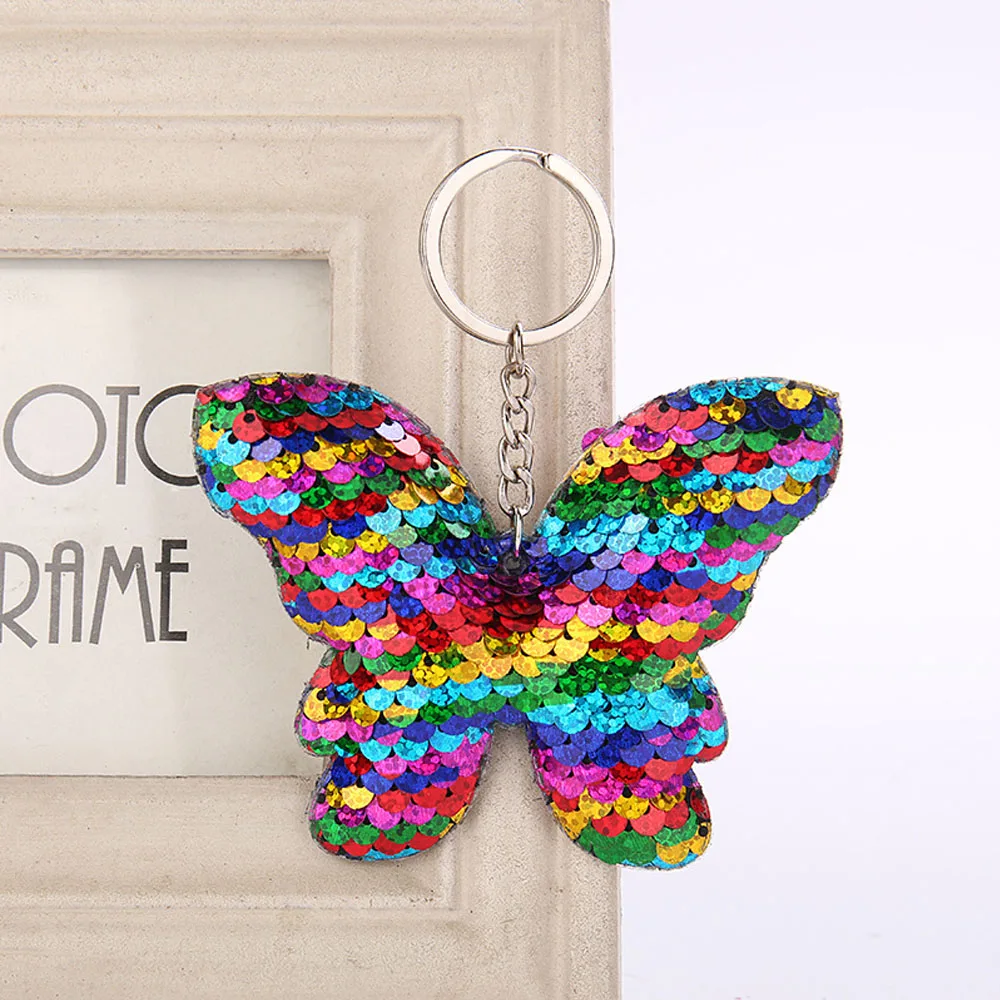 

Beautiful Butterfly Handbag Pendant Holder Glitter Sequins Pendent Gift for Women Girl Car Bag Accessories Girl Kids Gifts