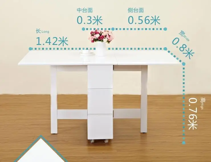 Fold table with drawer to receive simple dining table Fold table with drawer to receive simple dining table