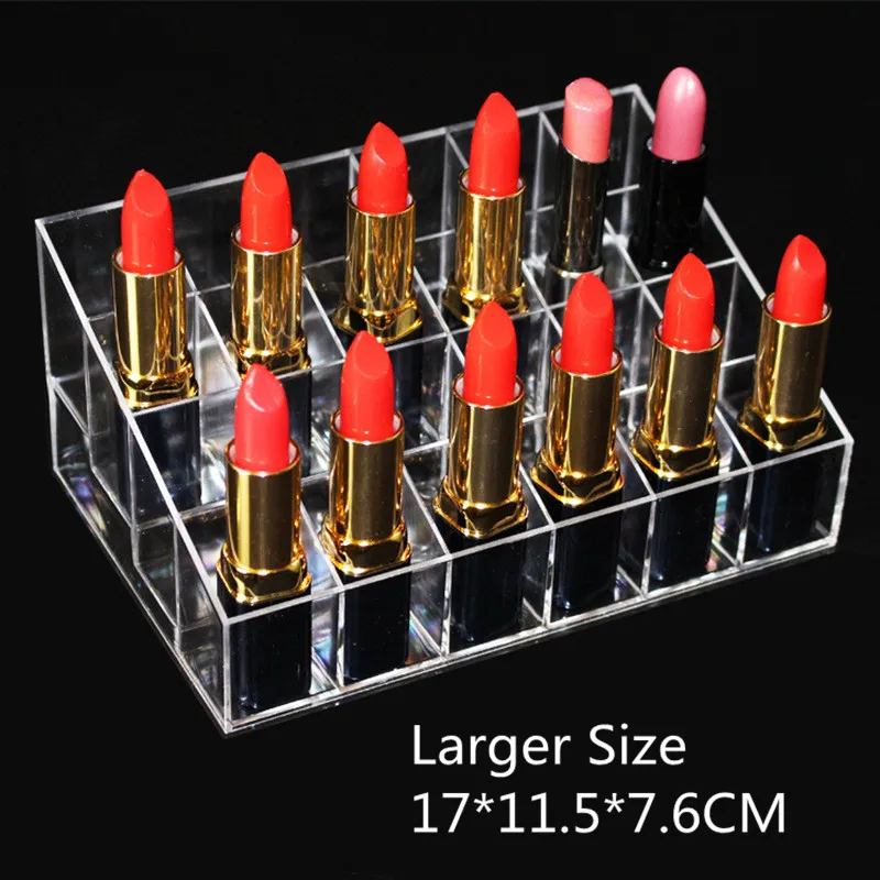24 Transparent Lipstick Storage Box Acrylic Lipstick Holder Case Makeup