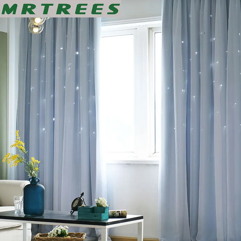 Cortinas opacas para sala de estar Rosa estrella princesa niñas dormitorio tratamiento ventana niños Cortinas de tela