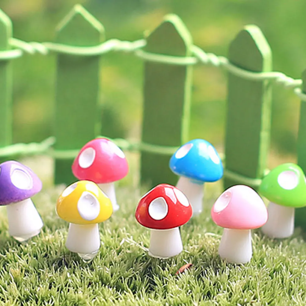 5PCS/Set Toadstool Landscape Moss Terrarium Mini RFID Blocking Crafts Fairy Garden Miniature Decor Mushroom Decorations Micro