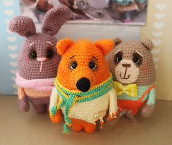 

Bear, bunny and fox Amigurumi doll