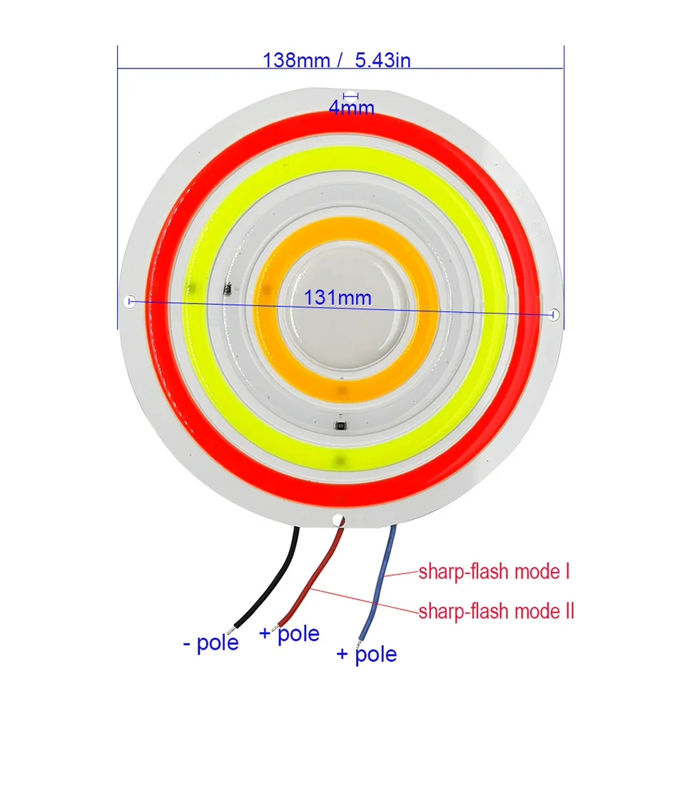 138mm Round COB LED Light 24V Sharp Flash LED Bulb for Truck Car Signal Lights Decorative Lamps DC24V Waterproof Lorry LED Bulb (1)