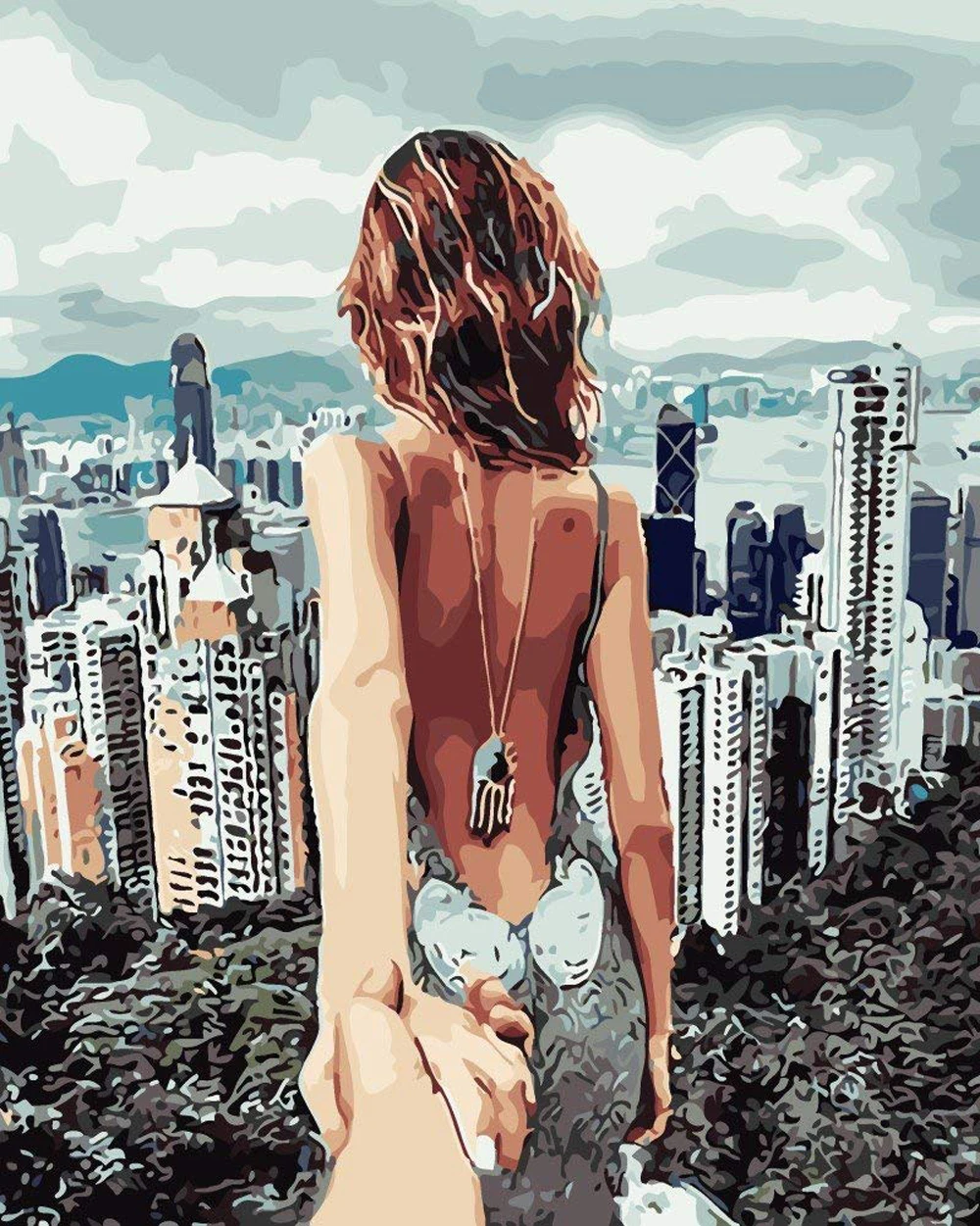 

5D DIY Diamond Paintings Full Drill Square Holding Hands Mosaic Art Cross Stitch Girl Kits Embroidery Stickers Decoration Home