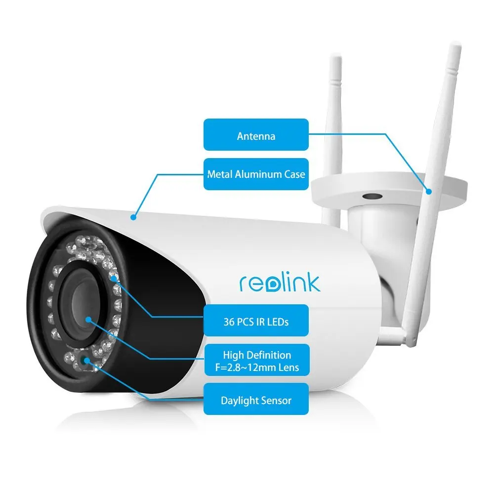 Reolink RLC 411WS 4MP 1440 P Безопасности Ip камера 4X Оптический Зум WI FI Встроенный 16 ГБ SD Карты