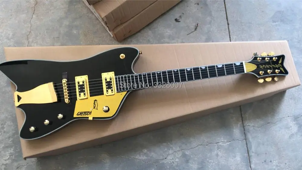 

Thunderbird Reverse FSR Billy-Bo Penguin guitar with G6134 headstock;black color free shipping