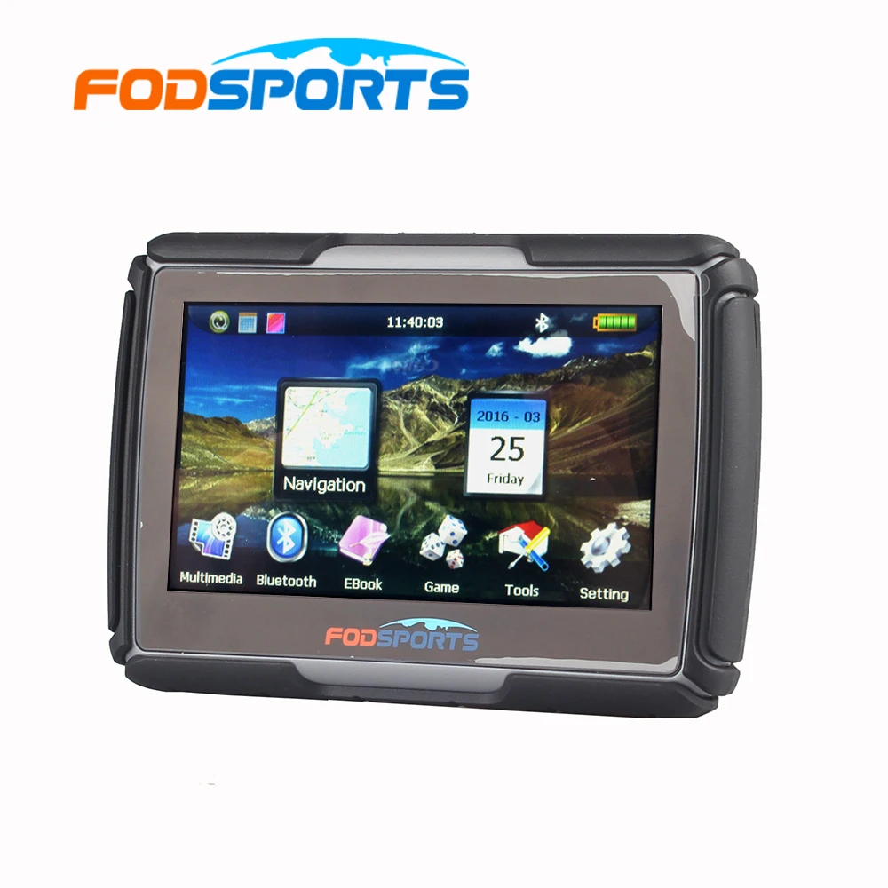 Fodsports IPX7 водонепроницаемый мото rcycle gps 4 3 дюймов FM bluetooth Мото rbike навигатор 8G 256MB ram